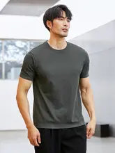 UOE メンズ丸首短袖Tシャツ【高級感あるシルキーコットン・多用途・夏用】