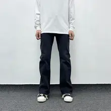 フィットブラックデニムパンツ【ウォッシュ加工・スリムデザイン・メンズ用】