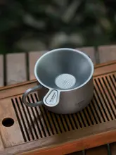 Tiartisan 純チタン製 加厚公道杯【茶こし一体型・分茶器・茶壺付き・高級茶具アクセサリー】（セットアップ対応）
