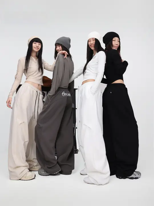 三褶バナナパンツ ダンス愛好者 スポーツパンツ カジュアルスタイル 快適素材