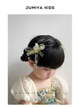 玉兎デザインの子供用中国風漢服ヘアアクセサリー【古典的な要素を取り入れた女の子用】