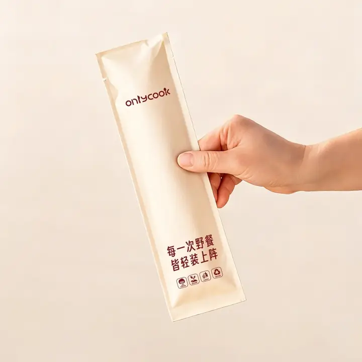 使い捨て食品グレードのスプーンと箸【バイオプラスチック製・個別包装】