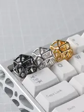 キーキャップ holy60 真鍮 メタル 透かしデザイン Escキー オリジナル 個性派 ブラック×ゴールド ゴールド シルバー「KBDfans」