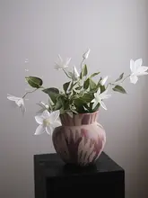 高級感ある白色鉄線蓮の造花【インテリア装飾用・テーブル用】