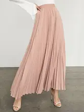 高腰プリーツスカート【春秋向け・ミディ丈・女性用・柔らかい落ち感】（セットアップ対応）