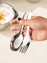 子供用カートゥーンデザインの元宝スプーン＆フォーク【316ステンレス製・食事用】