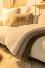 冬用 うさぎシャギーソファーカバー【厚手・滑り止め・軽奢】