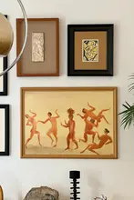アンドレのワインの神の舞 中古風モダンアート装飾画【リビング・ダイニング用・木製】