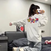 重厚なコットン長袖Tシャツ【レディース・秋用・ラウンドネック・ベーシック】
