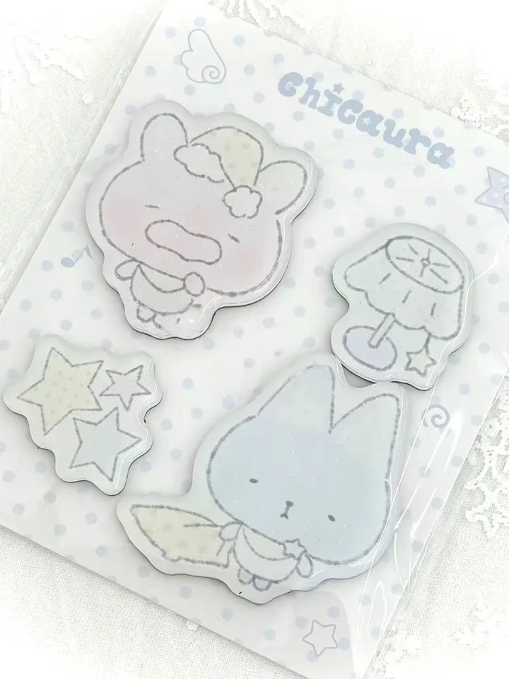 可愛いアクリル製冷蔵庫用マグネット【ねこ・いちご・うさぎデザイン】