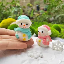 ミニ可愛いクリスマス雪だるまのミニチュアインテリアデコレーション【卓上飾り・ギフトにも最適】