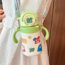 316ステンレス製 子供用保温カップ【1歳用・ストロー付き・幼稚園・女の子用】