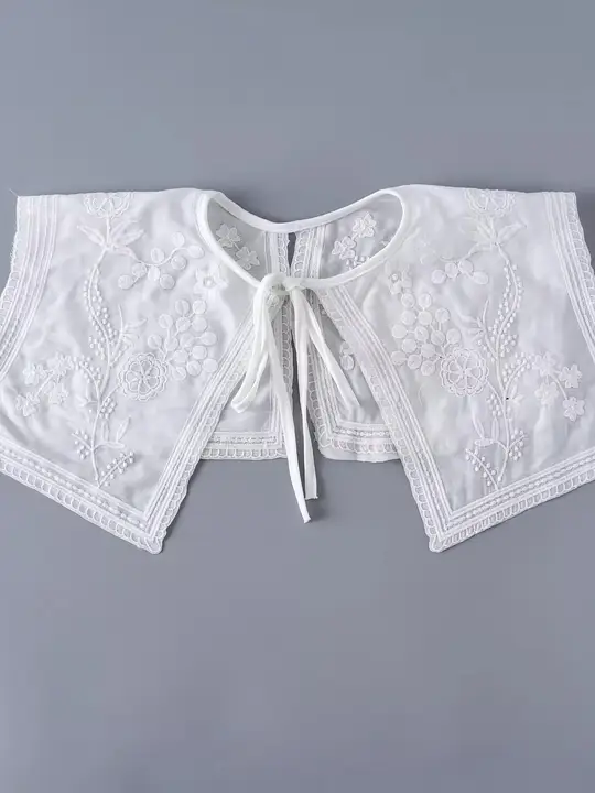レース装飾のシンプル女性用襟【防走光・おしゃれ用・肩掛け対応】