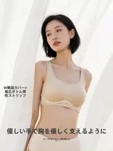 快適な着心地の無鋼線ブラジャー【Uバック・ローレン生地・デザインカップ】