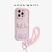 シンプルなデザインのスマートフォンケース【円形スタンド・ハンドストラップ付き・防摔対応・柔らかいシリコン素材】
