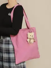 カラフルな文字デザインのシンプルなキャンバストートバッグ【大容量・通勤・デート用・女性向け】