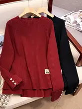 シンプルなデザインのハイネックニットセーター【秋冬用・女性用・極上の柔らかさ】（セットアップ対応）