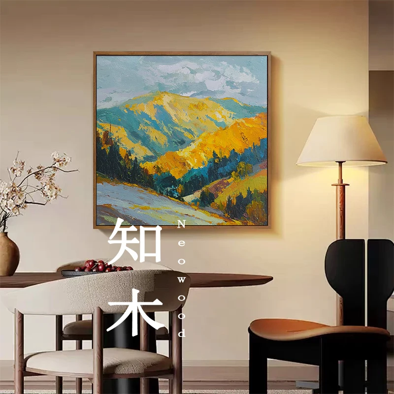 フランス風アート金山の装飾画：手描き質感と千山聚福のテーマで民宿に最適な空間装飾