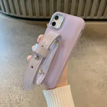 優雅な紫色のiPhone用ケース【iPhone対応・柔らかな腕帯付き】