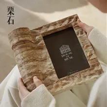 天然石製のアートフレーム【和の侘び寂び・デスクトップ装飾・キャンドルホルダー】