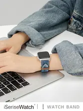 夏にぴったり！グラデーションデニム染めのApple Watch用バンド【女性向け・高級感】
（セットアップ対応）