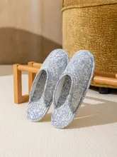 抜群の通気性！室内用冬用防音フロントオープン布製スリッパ【快適なソフトソール・静音設計】