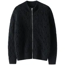 生活を楽しむ！男女兼用のハイネック100%純山羊絨カーディガン【ジップタイプ】