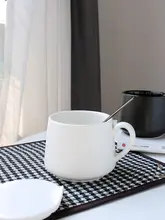 北欧陶器製 蓋付きマグカップ【マット仕上げ・スプーン付き・カップ＆ソーサー】
