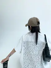 夏季チックなカジュアルカップル用コットンTシャツ【フィット・レトロデザイン・背面プリント・半袖】