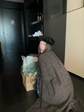 PP LAND ウール混 Vネックロングコート【ゆったりサイズ・冬用・カジュアル】