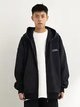 春秋用 ロゴ刺繍入り フード付きゆったりカーディガン【重厚感のあるデザイン】