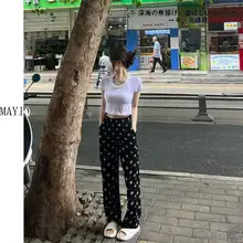 高身長向け クロスデザイン シフォン素材のワイドレッグパンツ【夏用・高腰・ゆったりストレート】（セットアップ対応）