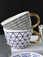 北欧風 デザイン陶器製コーヒーカップ【シンプル&大容量・家庭用・飲みやすい】