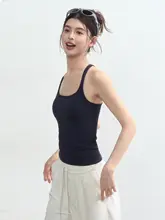 DCW スポーツブラトップ【パッド付き・ボディラインを引き立てる・フィットネス・ランニング・ヨガ用・ノースリーブ】
