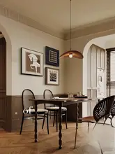 アメリカンビンテージ風のリビングルーム用装飾画【食卓・ソファ背景壁画】