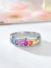 カラフルなサファイアのリング【925純銀製・18Kホワイトゴールドコーティング・精巧なデザイン】