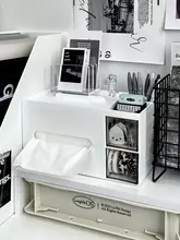 デスク用多機能ティッシュボックス【学生向け・収納ペンホルダー・卓上整理】