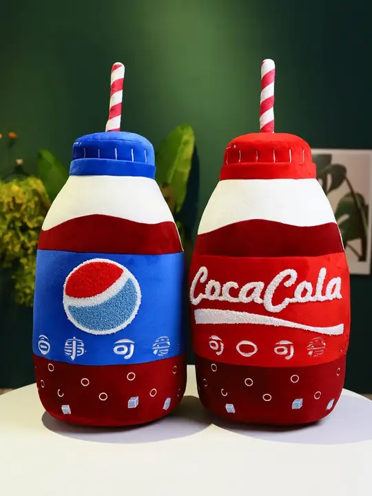 リアル飲料デザインの大きなソフトクッション【コーラ・スプライト・フレーバー】