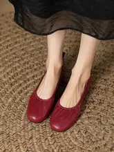 極上の柔らかさの真皮ラウンドトゥバレエシューズ【低ヒール・カジュアル・春夏用】