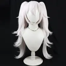 淡いピンクのツインテールコスプレウィッグ【分け目・反り返りデザイン】