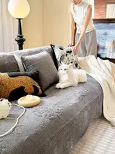 復古風シェニールソファクッションカバー【バラ模様・シーズンレス対応】