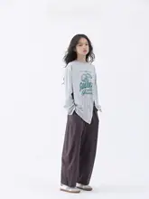 レモンイラストの花柄長袖Tシャツ【女の子用・春秋・スリットデザイン】（セットアップ対応）