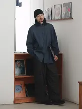 デニムシャツ レディース 長袖 イン ディゴ ウォッシュ加工 パッチポケット ルーズ ドロップショルダー ヴィンテージ 秋 「NOEARS」
