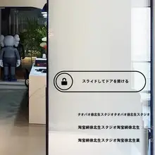 クリエイティブなパスワードガラスドアステッカー【カフェ装飾・衝撃吸収】