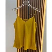夏用シンプルデザイン真絲キャミソール【着まわし可能・大人の気品】