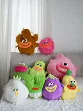 ぬいぐるみクッション 大きな口のモンスター ユニークなキャラクター ポップカラー モコモコ インテリア オフィス 置物 友達へのプレゼント