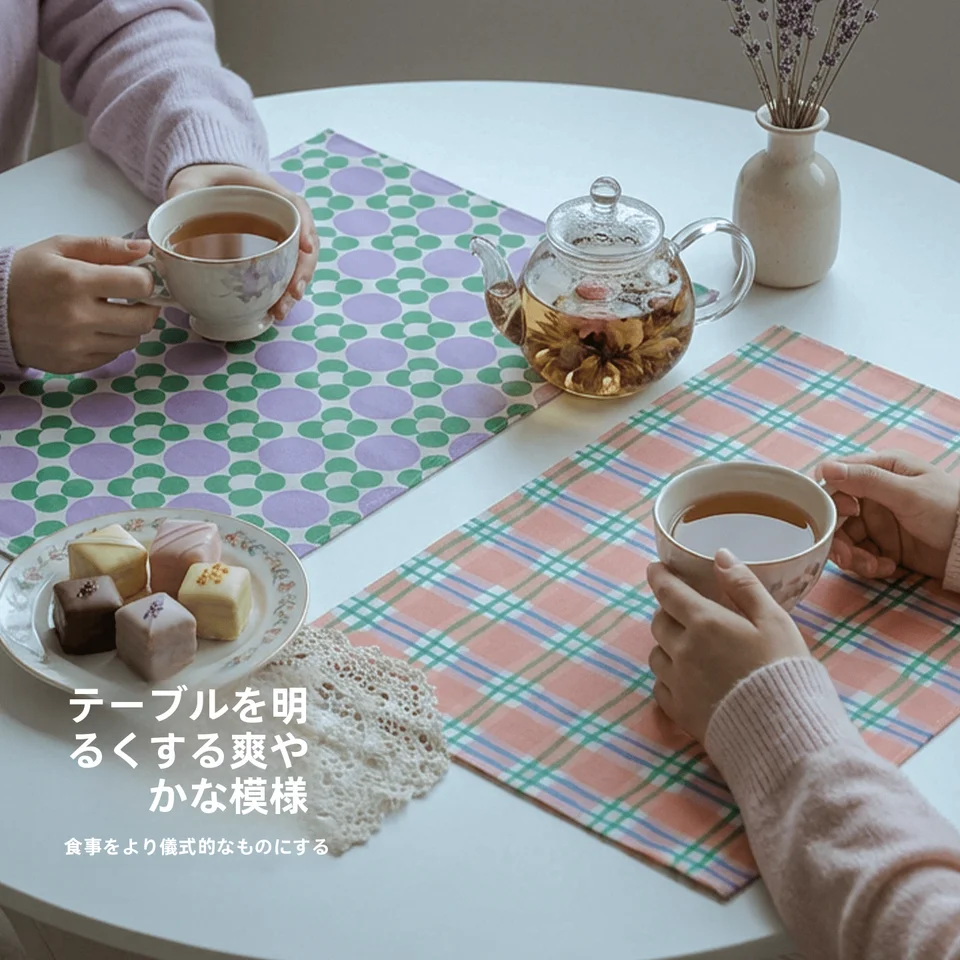 ランチョンマット プレースマット 長方形 PVC 耐熱 防水 防油 ダイニングテーブル インスタ映え カントリー風 ナチュラル