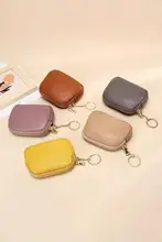 牛革製 ミニ財布【ジッパー付き・キー＆カード収納・コインポケット】