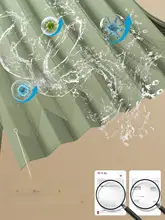 防水バスカーテン【穴あけ不要・折りたたみ式・吸盤付き・湿気分離】