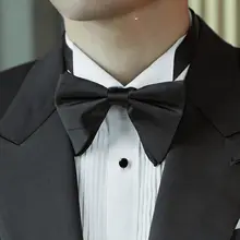 ビジネス用シャツカラー蝶ネクタイ【黒・結婚式用・アクセサリー】